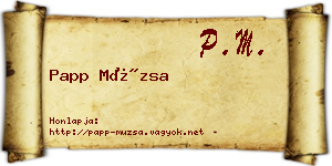 Papp Múzsa névjegykártya